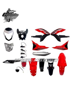 KIT DE PLASTICOS TRIAX ROJO CON NEGRO